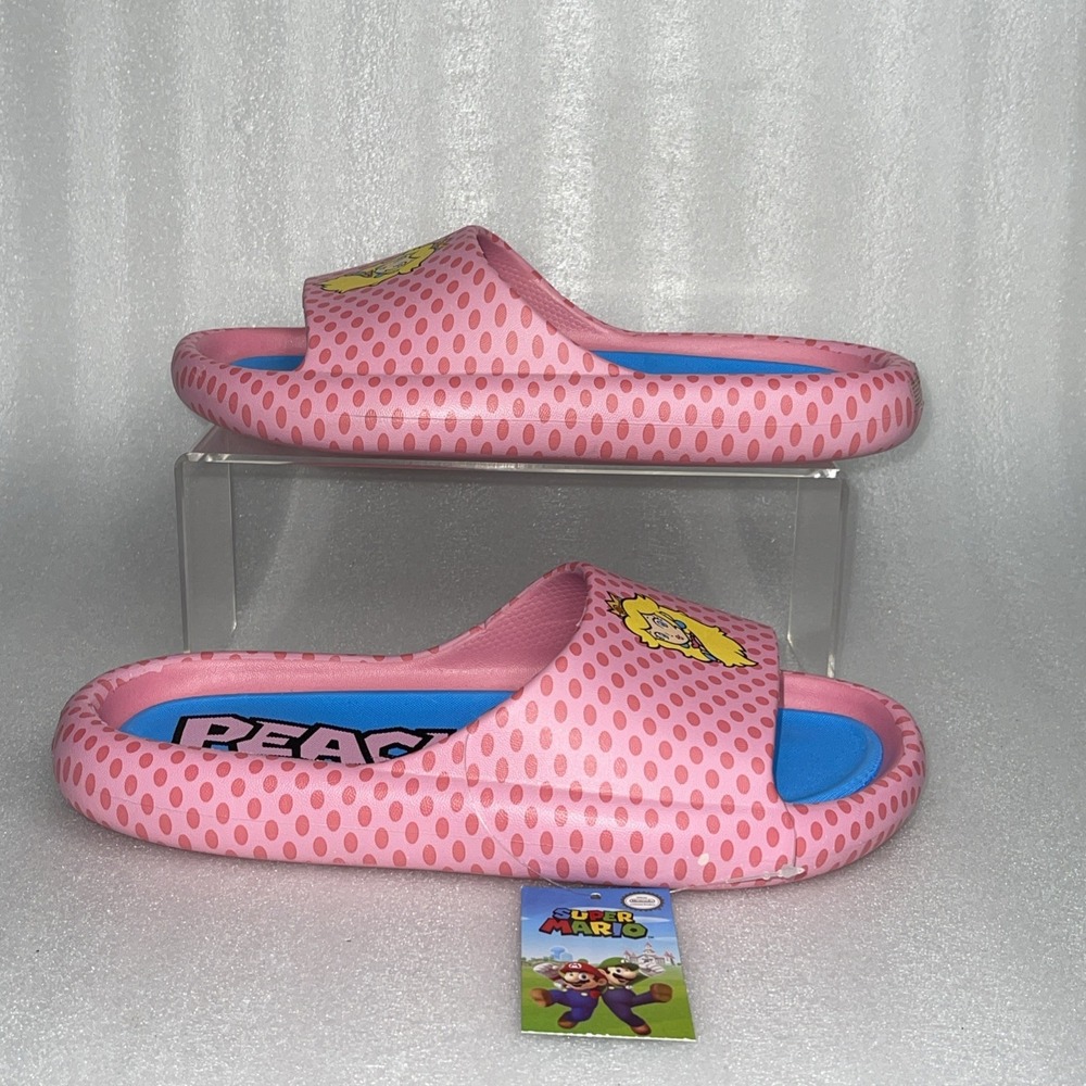 Ground Up Princess Peach Slides Slip On Pink Sandals Super Mario Women's Size 10 - Picture 7 of 16